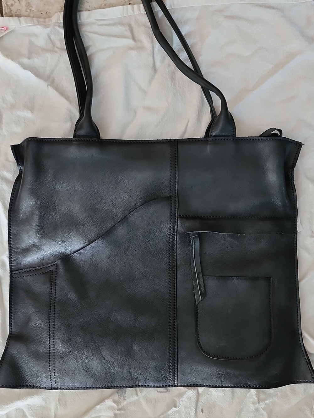 IVTG Genuine Leather Dark Gray Shoulder Bag